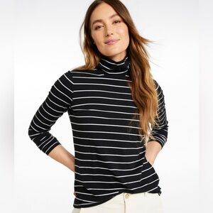 Black and White Striped Turtleneck